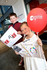 noise-action-week-winners-lauren-o-donnell-age-11-and-mickey-mccoy-age-9-with-their-winning-posters-163302271